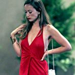 Third pic of Olivia Wilde hard nipples under red dress