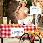 First pic of Busty blonde Natasha Starr stops to visit topples teen Natalia Starr at her lemonade stand.