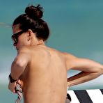 Fourth pic of Claudia Galanti lost her bikini bra on the beach in Miami