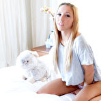 First pic of Super cute petite horny teen babe Hollie Mack has a very nasty fantasy with her stuffed bunny toy and it comes to life and fucker her tight pussy