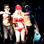 Fourth pic of Lady Gaga sexy performs in stockings and red leather lingerie