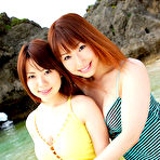First pic of Two gravure idol babes are naked enjoying each other at the beach