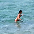 Fourth pic of Elizabeth Hurley caaught topless on St. Barts beach paparazzi shots