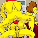 Third pic of Simpsons - Willie with Skinner fucks Edna Krabappel