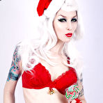 First pic of SHARKYS pale bleached blonde posing as Santa girl
