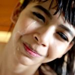 Fourth pic of Hello Ladyboy - Bay - Thai shemale with braces sucks cum from tourist cock