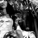 Second pic of Bianca Balti black-&-white sexy posing photoshoot