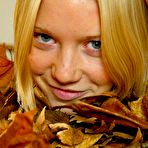 First pic of Abby Winters presents: Belinda, skinny blonde cutie playing in autumn leaves!