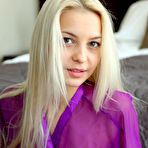 Third pic of Slim Natural Blonde In a Silky Robe