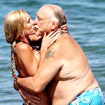 Third pic of Busty Jenna Bentley on the beach with old man
