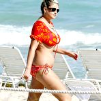 Third pic of Busty Josie Goldberg shows side of boob on the beach in Miami