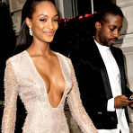 Fourth pic of Jourdan Dunn shows cleavage in night dress