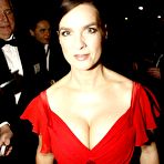 First pic of Katarina Witt shows cleavage in long red dress
