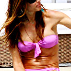 Third pic of Kelly Bensimon in pink and blue bikini paparazzi shots