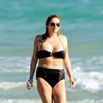Second pic of Kesha Sebert in black bikini on the beach