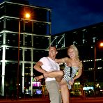 Fourth pic of High heeled blonde Isabelle gets her shaved pussy fucked in the night streets of Berlin