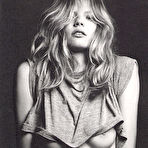Third pic of Polish fashion model Magdalena Frackowiak black-and-white topless scans from magazines