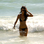 Third pic of Micaela Schaefer sexy in black bikini on the beach