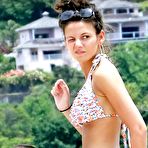 Fourth pic of Busty Michelle Keegan shows cleavage on the beach in St.Lucia