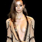 Second pic of Morgane Dubled see through and nipple slip catwalk shots
