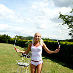 First pic of Cute blonde Lola jumping rope and teasing outdoors at PinkWorld Blog