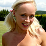 Second pic of Cute blonde Lola jumping rope and teasing outdoors at PinkWorld Blog