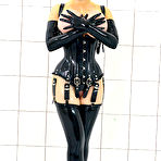 First pic of Latex Dominatrix - A Tiled Room Makes Her Hot As Hell free photos and videos on HouseOfTaboo.com