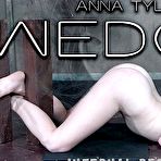 Fourth pic of SexPreviews - Anna Tyler is bound to wooden pole with nipples clamped ass spanked red