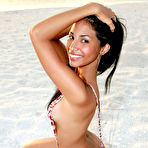 First pic of Black haired sweet latina Ruth Medina poses naked at the seaside in the sunset