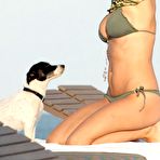 Third pic of Busty Rita Rusic caught in green bikini on the beach in Miami