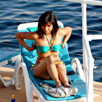 Second pic of Roxanne Pallett pokies and cameltoe in bikini on the beach