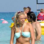 Fourth pic of Sacha Parkinson in blue bikini on vacation in Cyprus