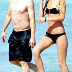 First pic of Sarah Brandner in black bikini on the beach in Miami