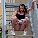 First pic of PinkFineArt | Brunette Pees On Steps from Got2Pee