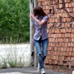 First pic of PinkFineArt | Brunette Pisses In Alley from Got2Pee