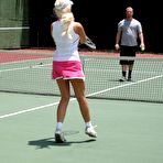 First pic of Curvy milfy tennis player Marilyn Scott gets her big tits and juicy pussy pumped
