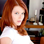First pic of Mia Sollis Redhead Lifts T-shirt Exposing Supple Breasts