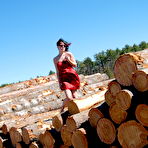 First pic of Sabrina Flashing by the Wood Pile :: Sweet T and A