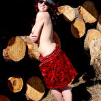 Third pic of Sabrina Flashing by the Wood Pile :: Sweet T and A