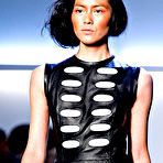 Fourth pic of Liu Wen sexy and see through runway shots