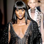 Second pic of Naomi Campbell sexy & see through at versace show