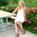 First pic of Meet Madden in her summer white dress outdoors
