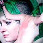 Fourth pic of SexPreviews - Paige Pierce green hair submissive is bound in spread and toyed to orgasm