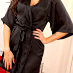 First pic of Sammy Braddy Black Silk Robe for Only Tease - Curvy Erotic