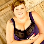 First pic of Plump slut Carly PlumperPass with massively big tits and shaved snatch has interracial sex