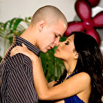 First pic of Shaved headed tattooed guy enjoys unforgettable hard sex with sexiest brunette Cassandra Cruz