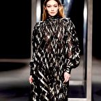 Third pic of Gigi Hadid in see through dress runway at Alberta Ferretti FallWinter show at Milan fashion week