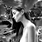 Third pic of Lina Lorenza fully nude black-&-white photoset