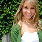 First pic of Cheerful blond-haired teen in polka dots panties shows her breasts - IamXXX.com