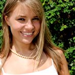 Second pic of Cheerful blond-haired teen in polka dots panties shows her breasts - IamXXX.com